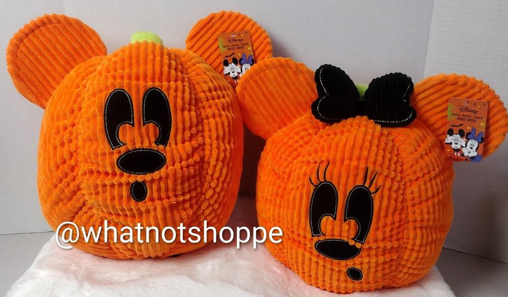New~2026~Disney Halloween Mickey & Minnie Mouse Plush Pumpkins 14"